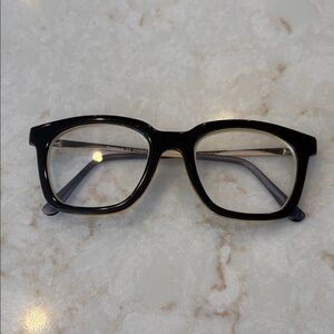 Peepers black w/ gold readers +1.25 Glasses (one side loose, doesn’t effect fit)